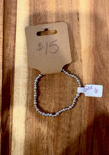 Dainty Silver Mini Bead Bracelet (Size 6)