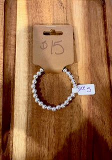 Classic Silver Beaded Bracelet (Size 5)