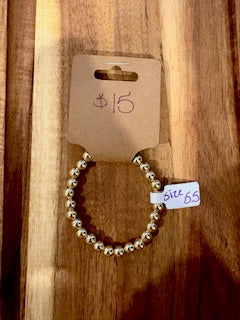 Classic Gold Beaded Bracelet (Size 5.5)