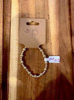 Elegant Gold Beaded Bracelet (Size 5.5)