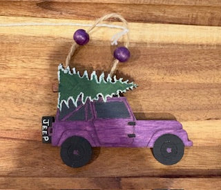 Purple Jeep Ornament