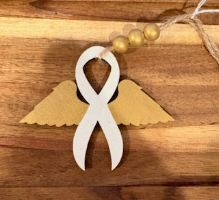 Lung Cancer Awareness Ribbon Ornament