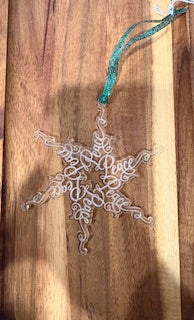 Peace Clear Acrylic Ornament