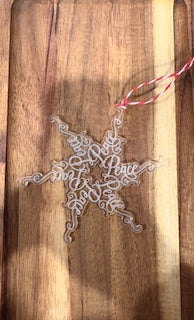 Peace Clear Acrylic Ornament