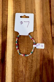 Mini Rainbow Frosted Bead Bracelet (Size 6)