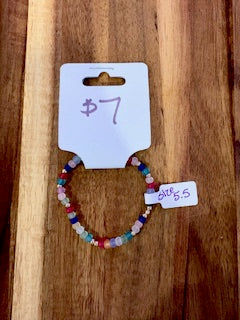 Rainbow Confetti Beaded Bracelet (Size 5.5)
