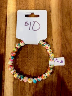 Color Splash Beaded Bracelet (Size 7.5)