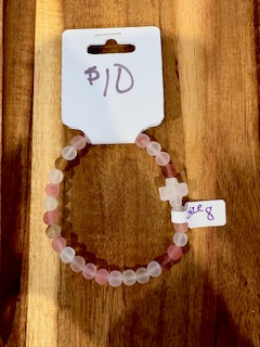 Frosted Pink Faith Bracelet (Size 8)
