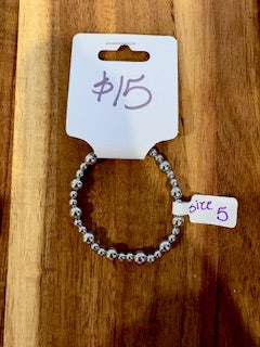 Mixed Silver Bead Bracelet (Size 5)