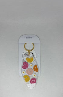 Retro Smiley Sunshine Keychain