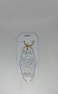 Shine Bright Clear Acrylic Smiley Keychain