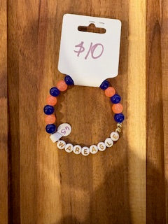 Auburn “War Eagle” Beaded Stretch Bracelet (Size 6.5)