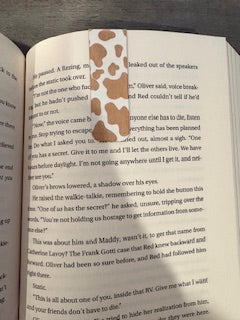 Brown Cow Print Bookmark