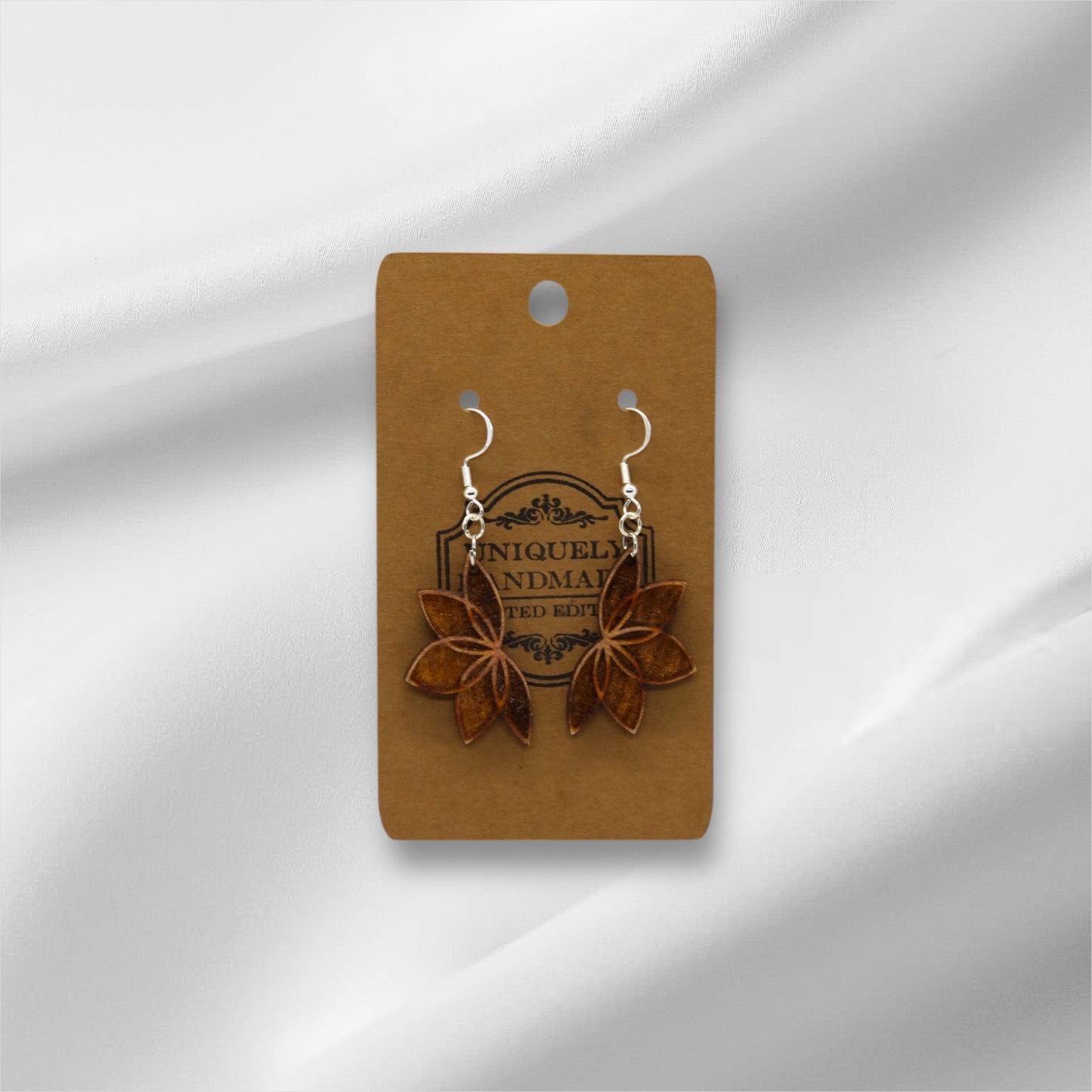 Wooden Half Flower Earring