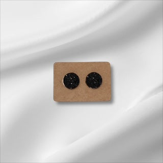 Large Black Crystal Studs
