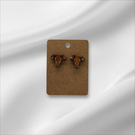 Wooden Cow Head Stud