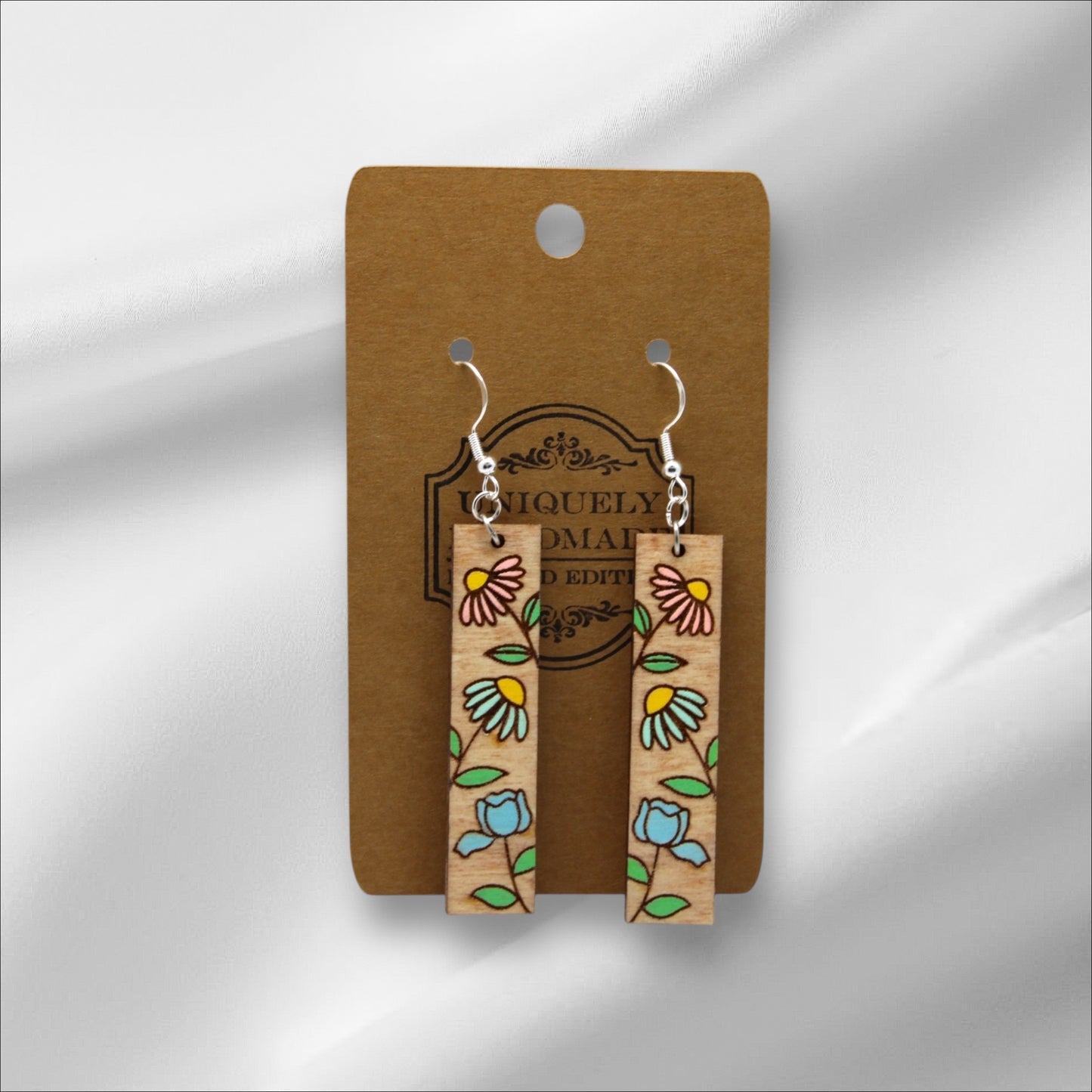 Woode Multi Color Flowers Earring