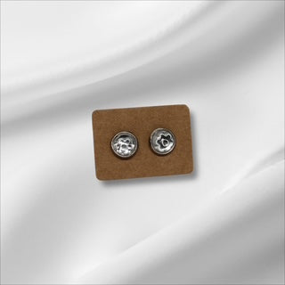 Clear Funky Flower Studs