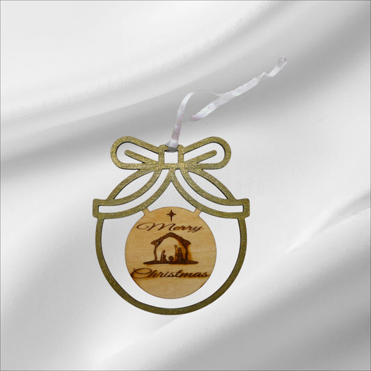 Gold Merry Christmas Bell Ornament