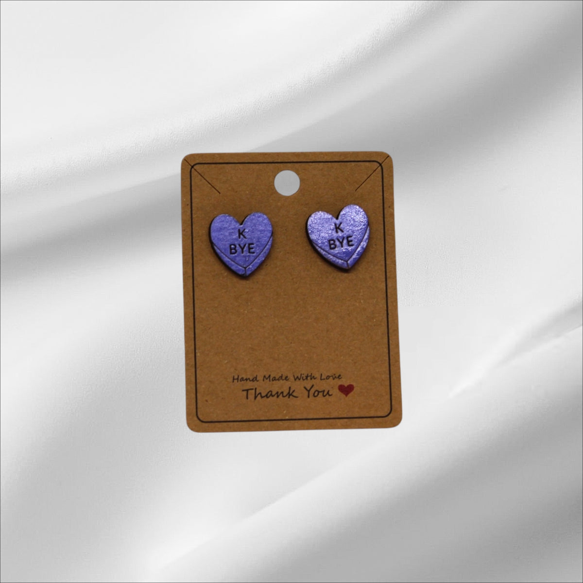 Wooden Purple Heart K Bye Stud