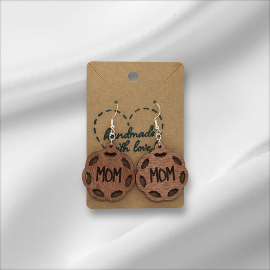 Wooden Mom Earring