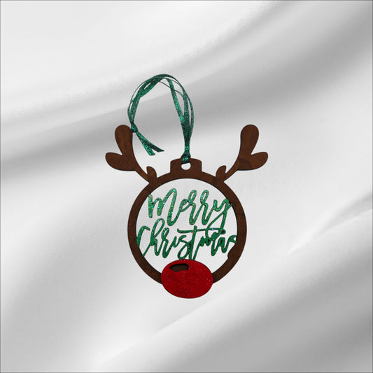 Merry Christmas Reindeer Ornament