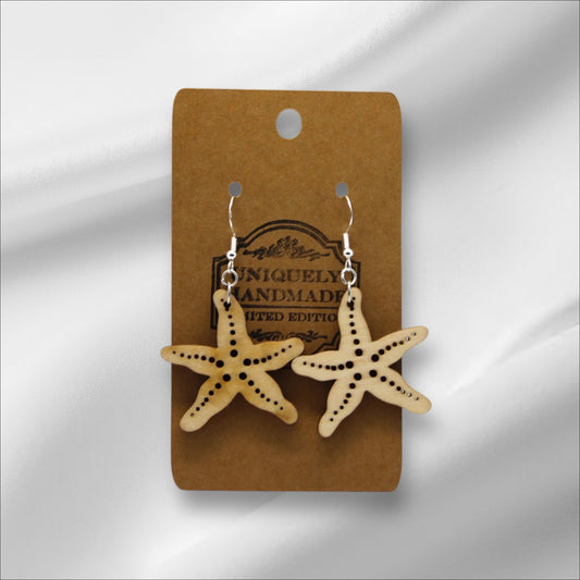 Wooden Starfish Earring