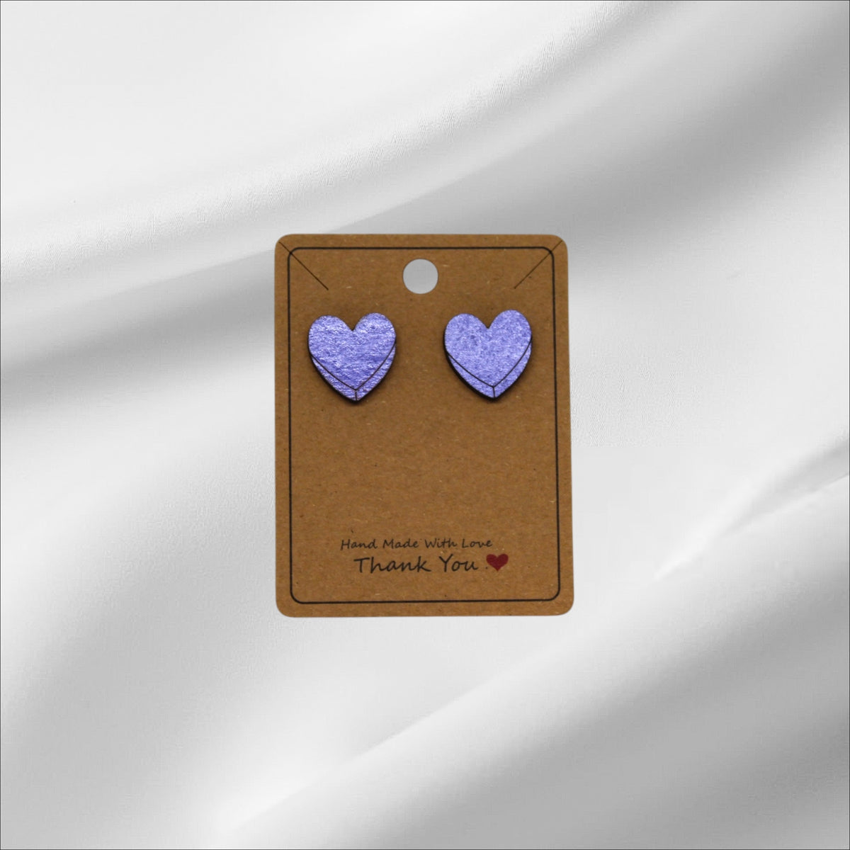 Wooden Purple Heart Stud