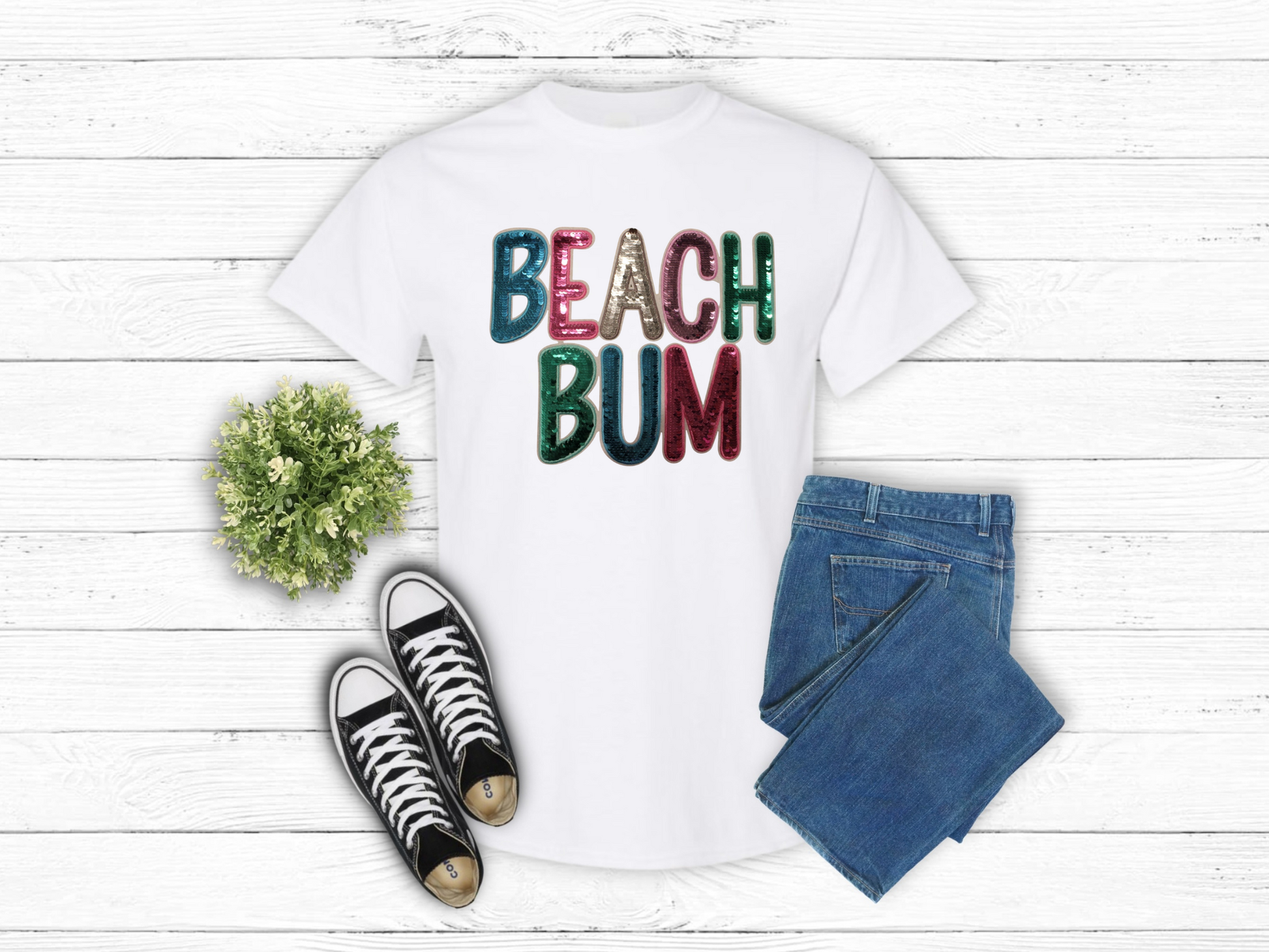 Beach Bum Sequin Patches