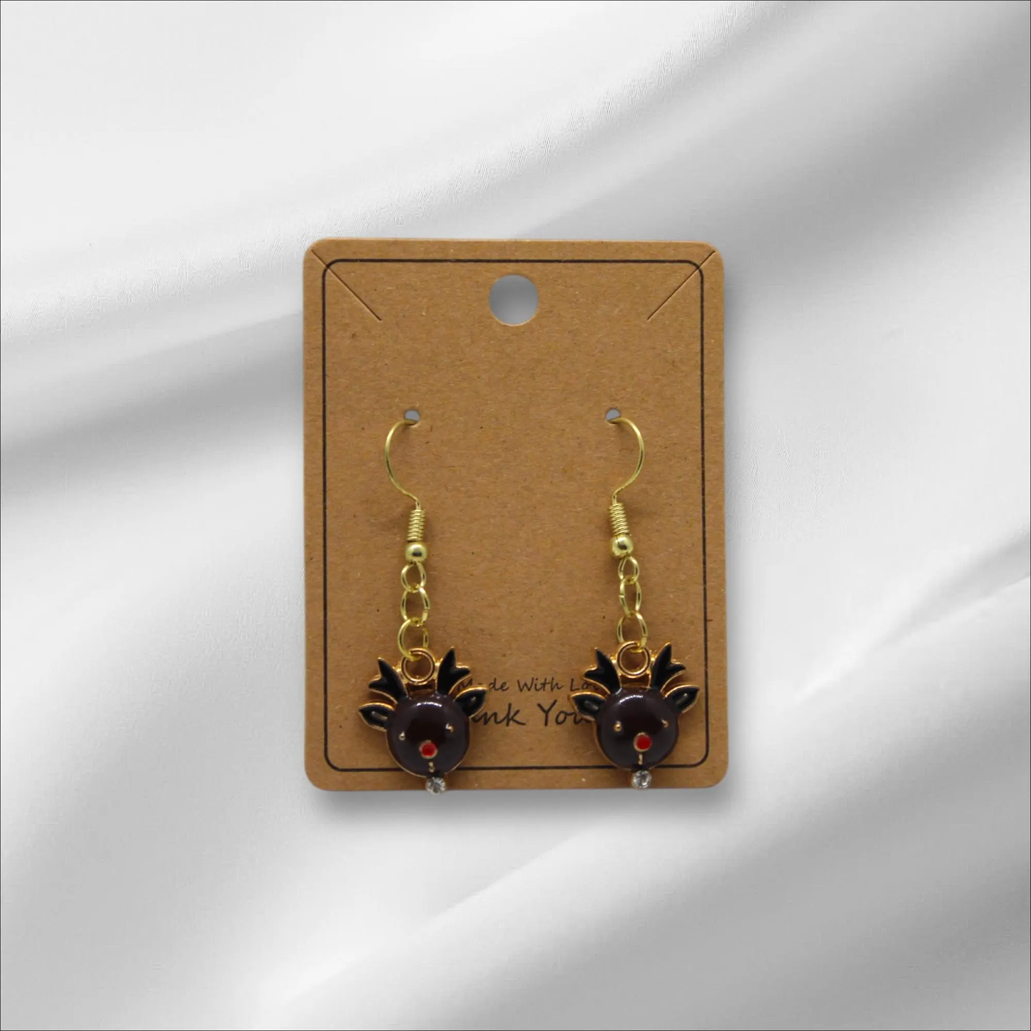 Brown Big Reindeer Earring