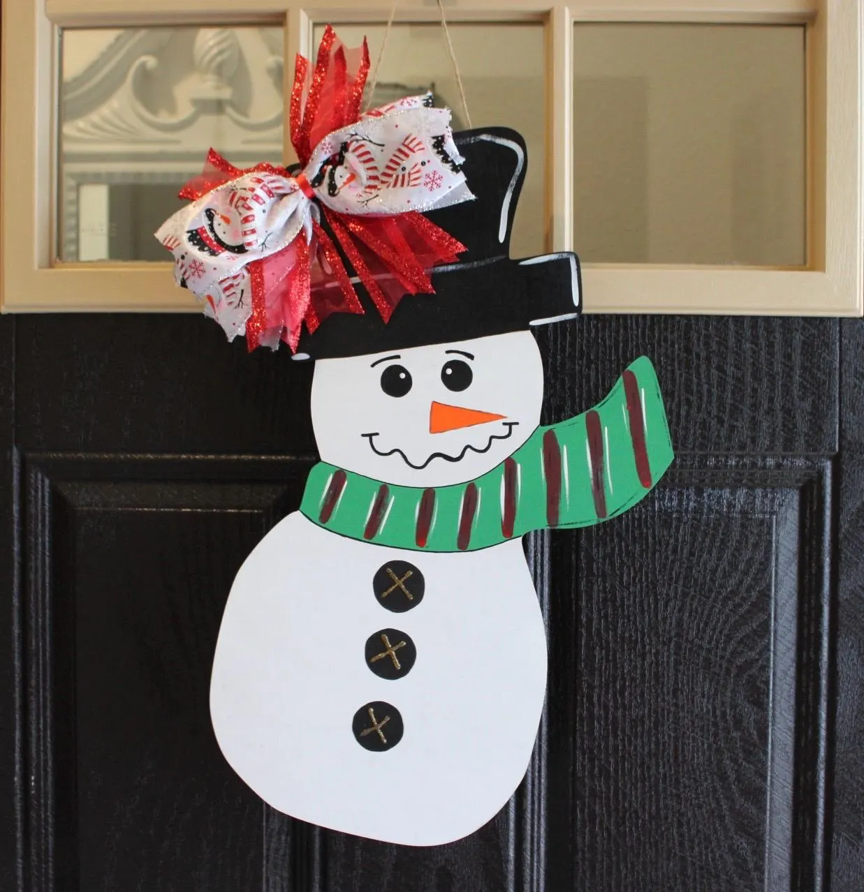 Green Snowman Door Hanger