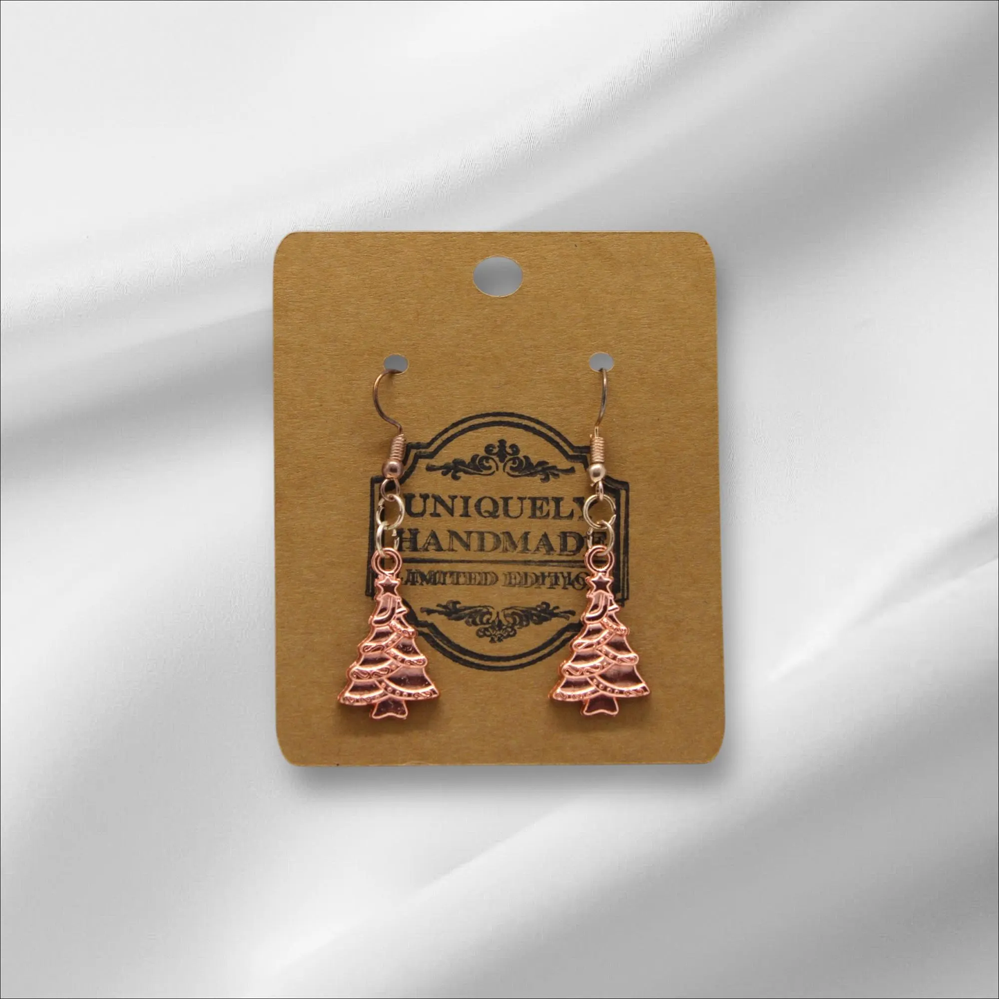 Rose Gold Christmas Tree Earring