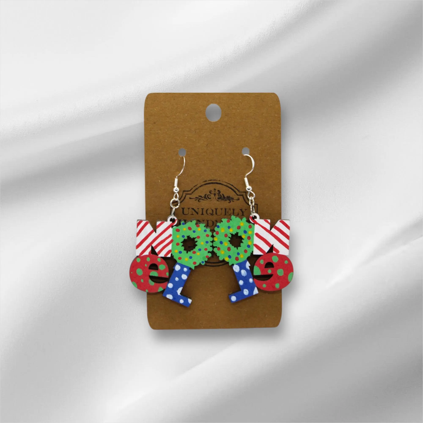 Wooden Christmas Noel Earring