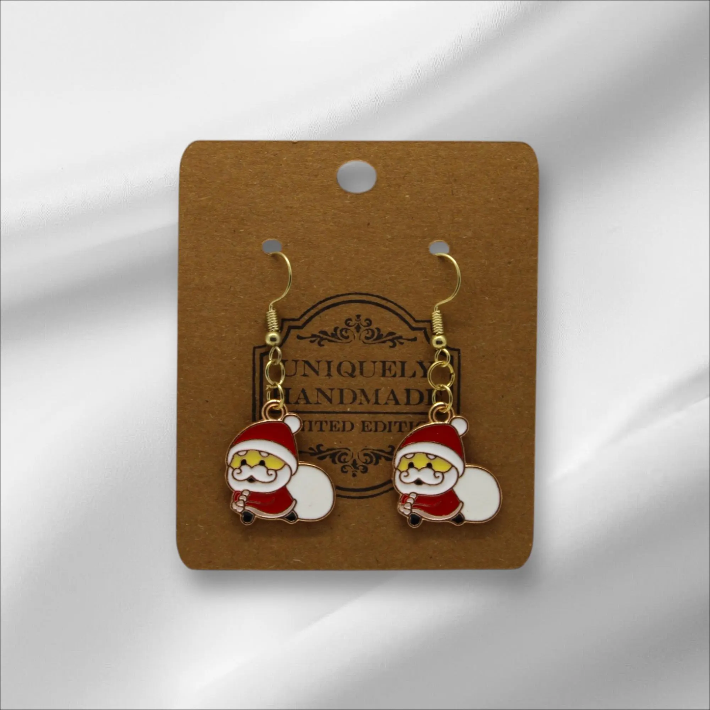 Red and White Santa Claus Earring