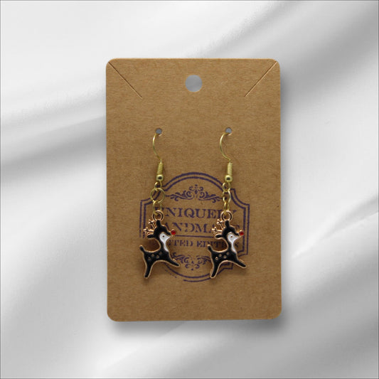 Black Reindeer Earring