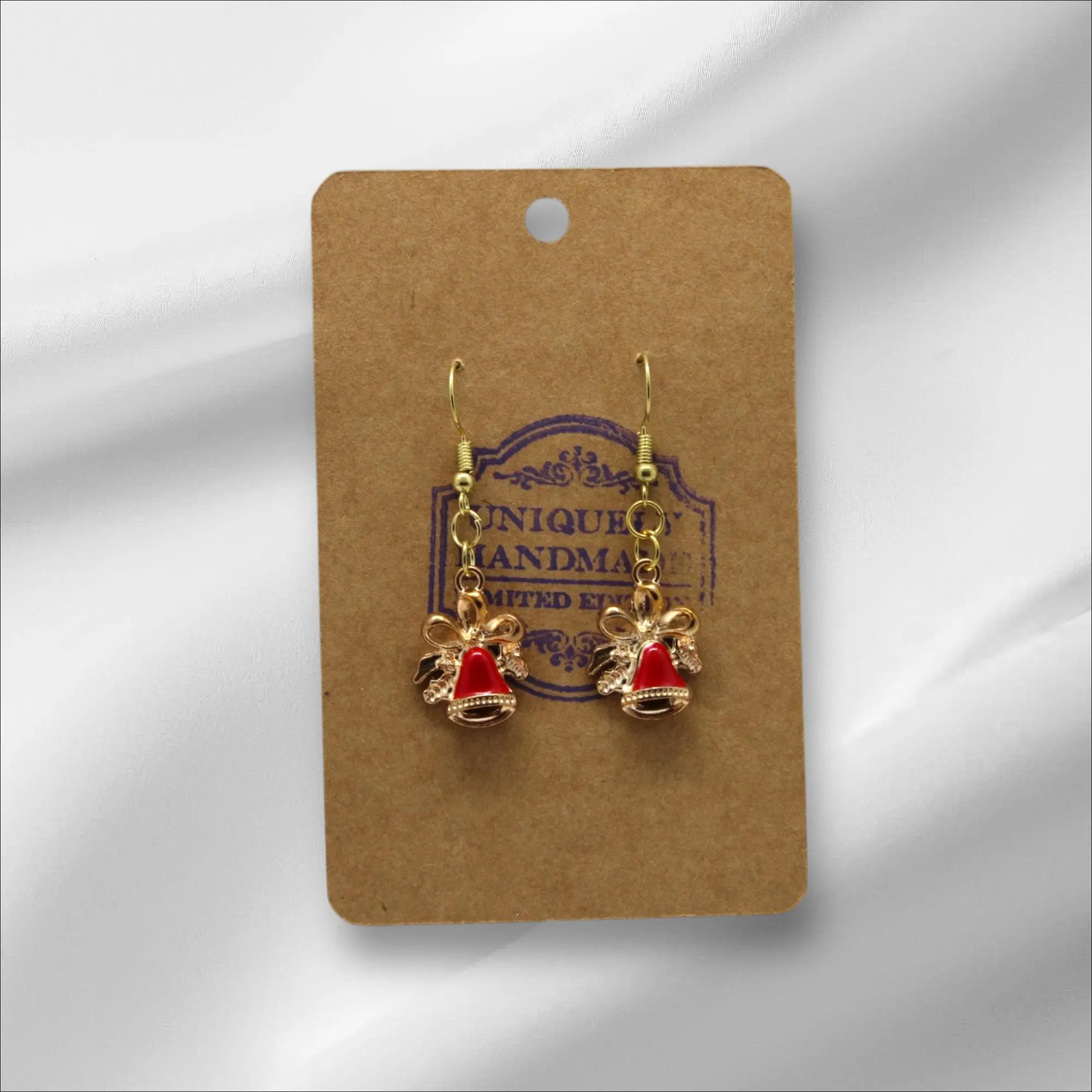 Gold Christmas Bell Earring