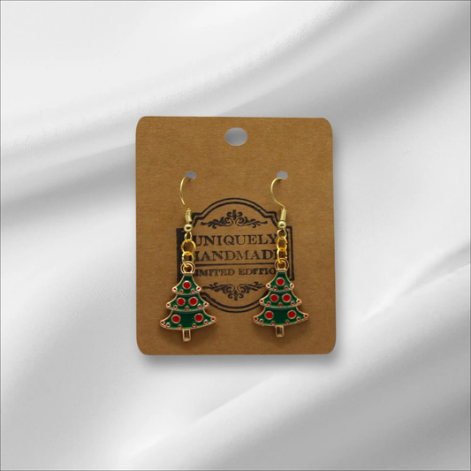 Gold Christmas Tree Earring