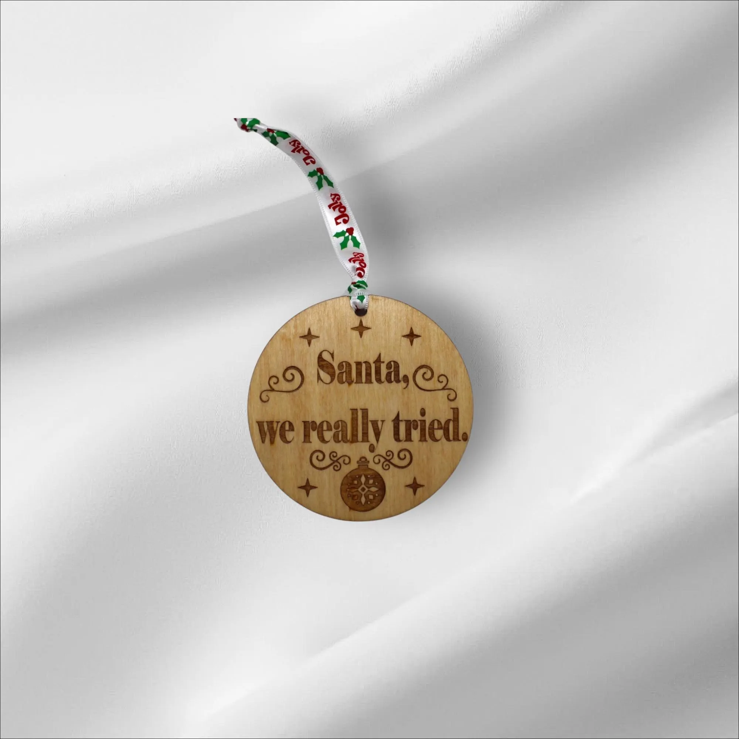 Wooden Christmas Ornaments in a Pack