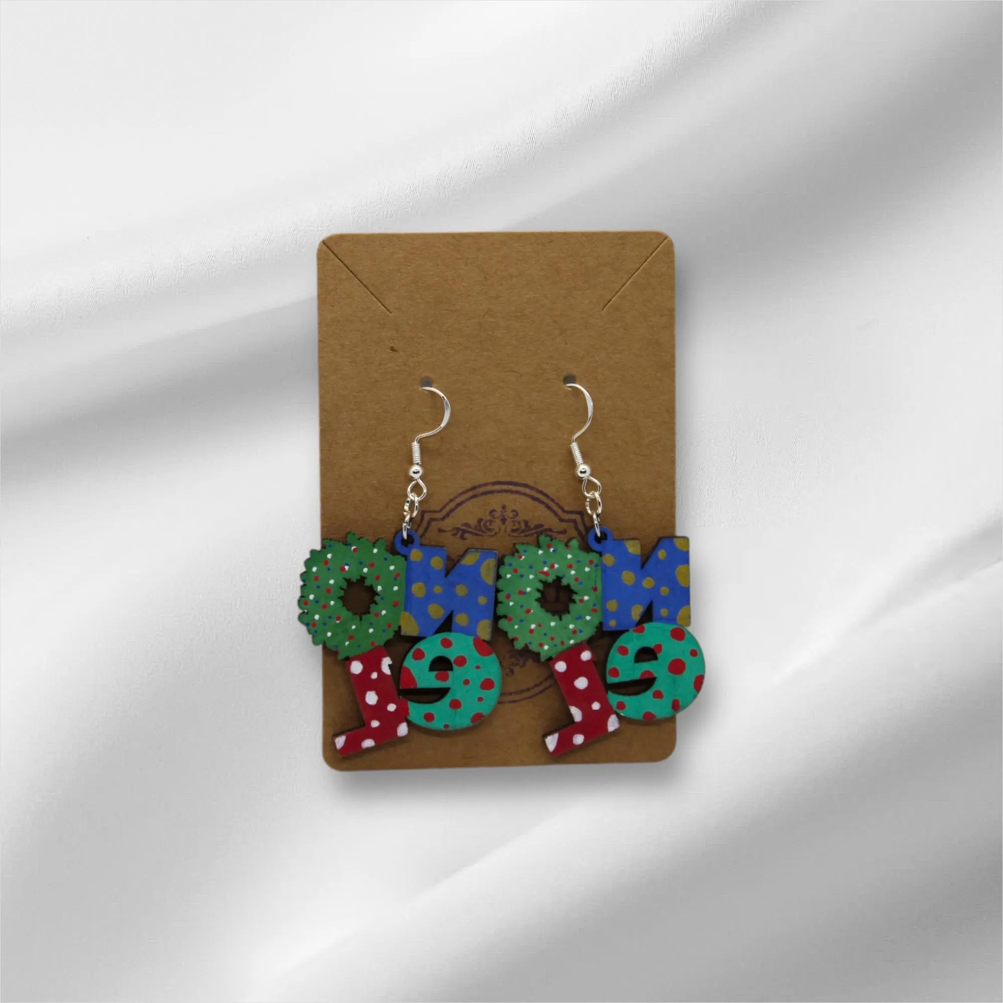 Wooden Christmas Noel Earring