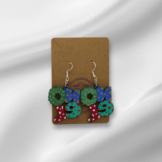 Wooden Christmas Noel Earring