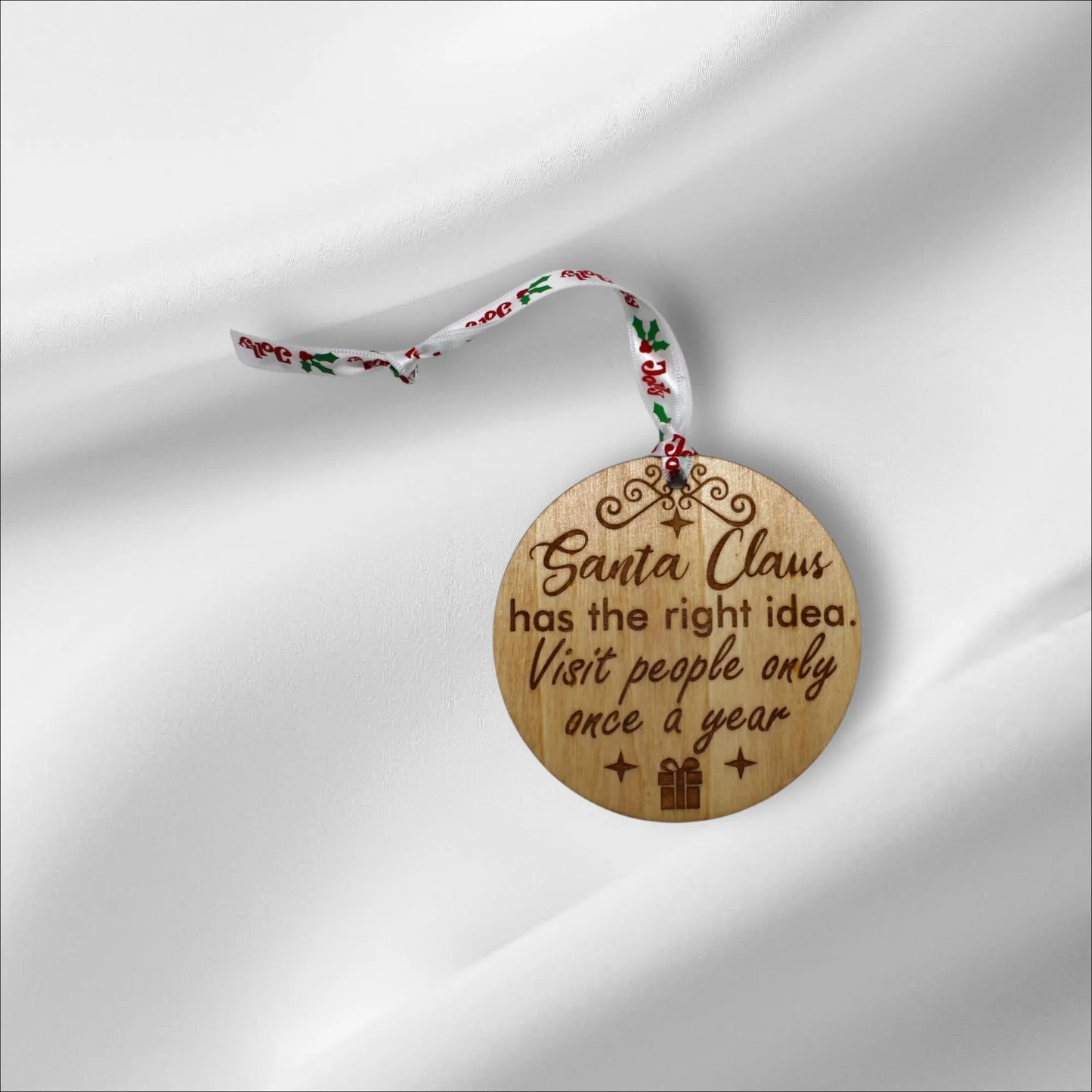 Wooden Christmas Ornaments in a Pack