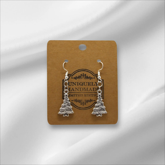 Silver Christmas Tree Earring