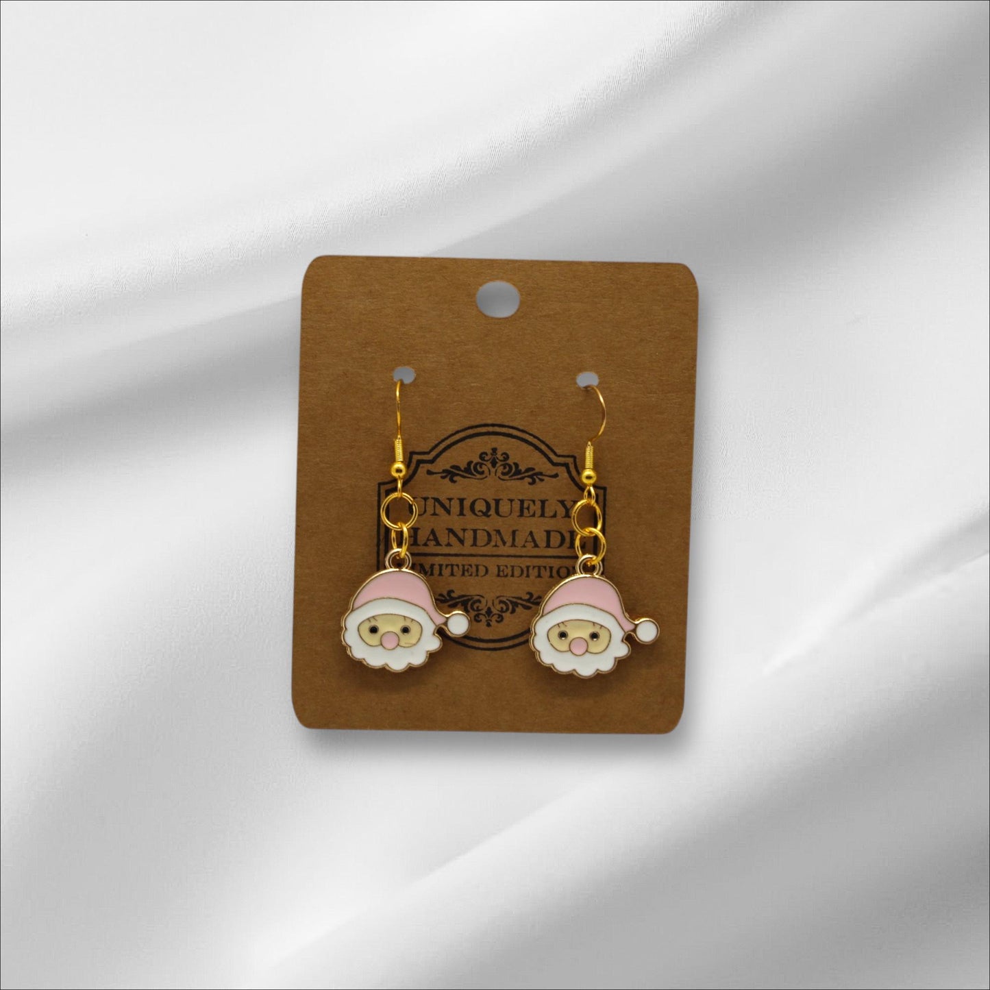 Cute Pink Santa Claus Face Earring