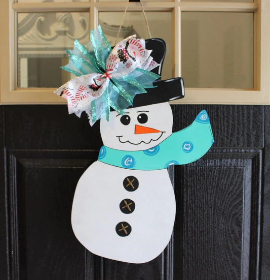 Blue Snowman Door Hanger