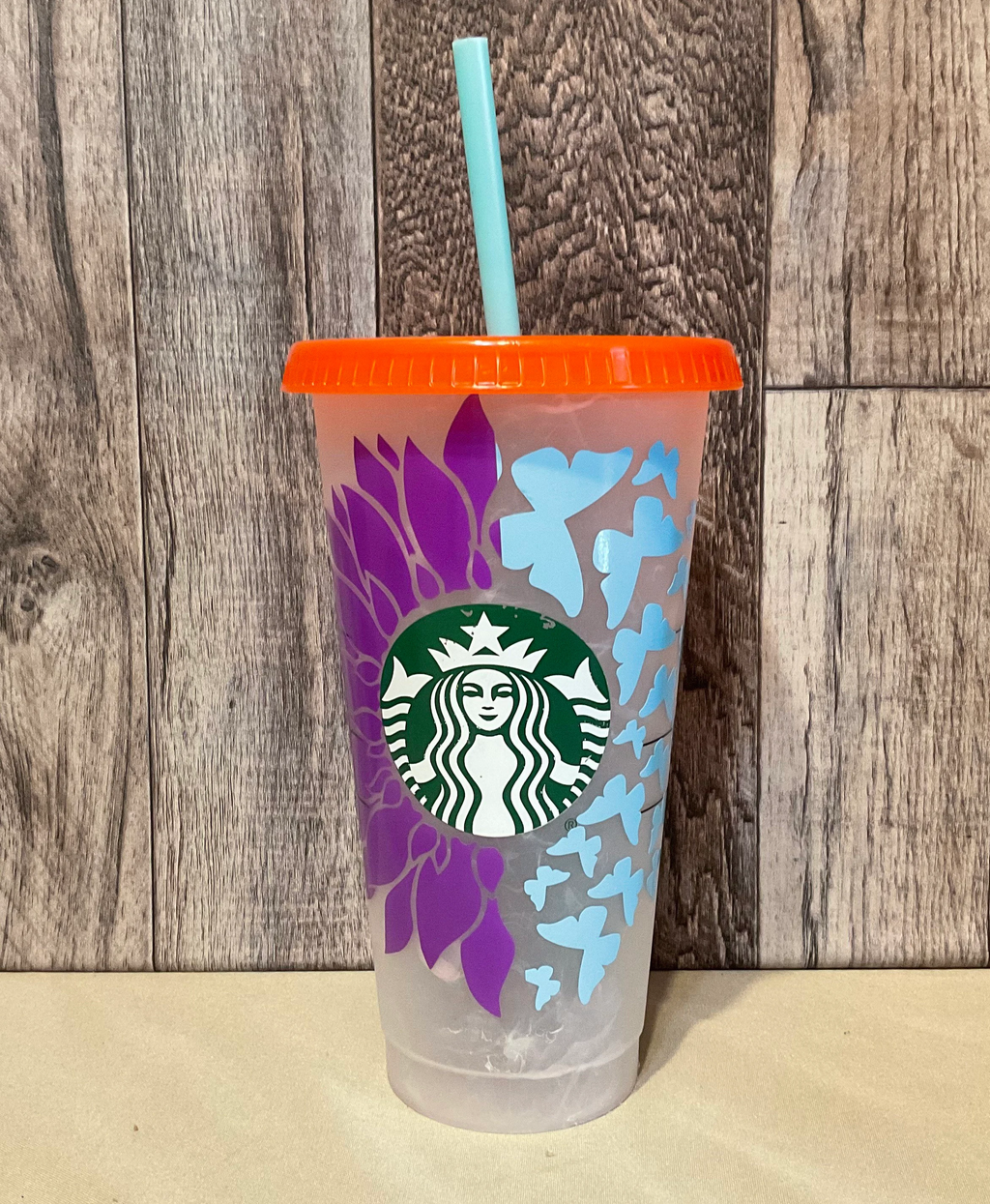 Sunflower & Butterfly Starbucks Tumbler