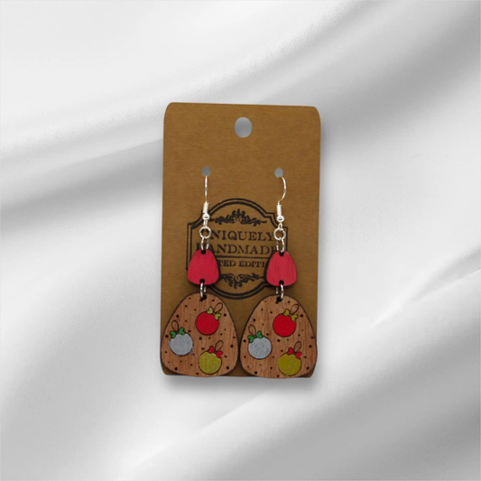 Wooden Christmas Ornaments Earring