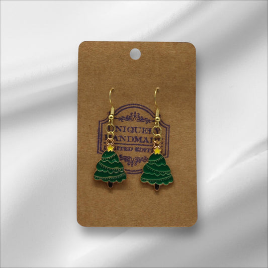 Chunky Green Christmas Tree Earring