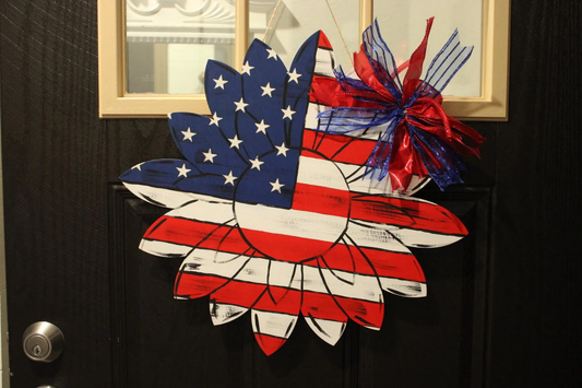 American Sunflower Door Hanger