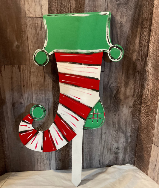 Christmas Stocking with Yard Stake